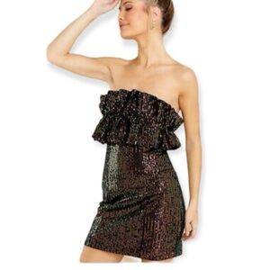 DO+BE Strapless Black Sequin Dress